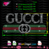gucci logo rhinestone template svg donwload, tranfer iron on, cricut vector cut file, silhouette cameo files