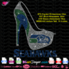 high heel shoes Seattle Seahawks rhinestone svg. love Seahawks football rhinestone download, love cricut silhouette Seattle Seahawks bling file