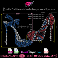 Birthday Diva Stiletto High Heel, rhinestone template svg, bling svg design, glitter diva high heel