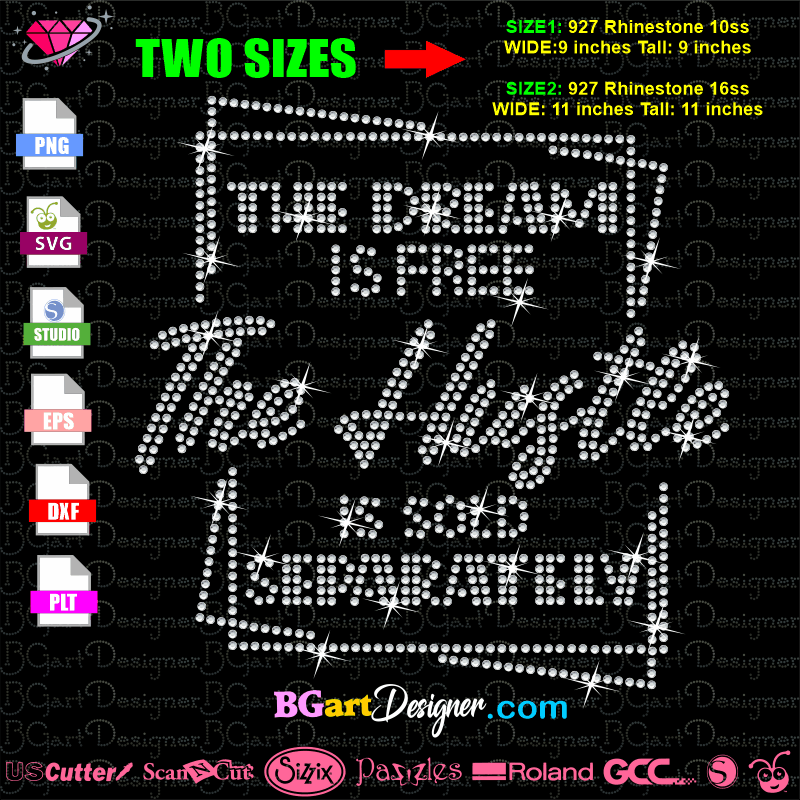 Download lllᐅDream Free Hustle Rhinestone File - Rhinestone svg