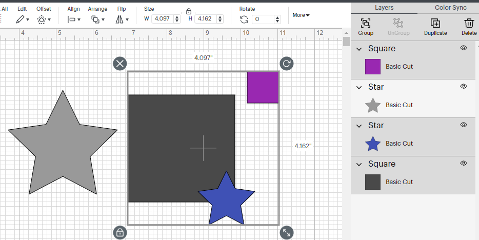 Cricut design space group function