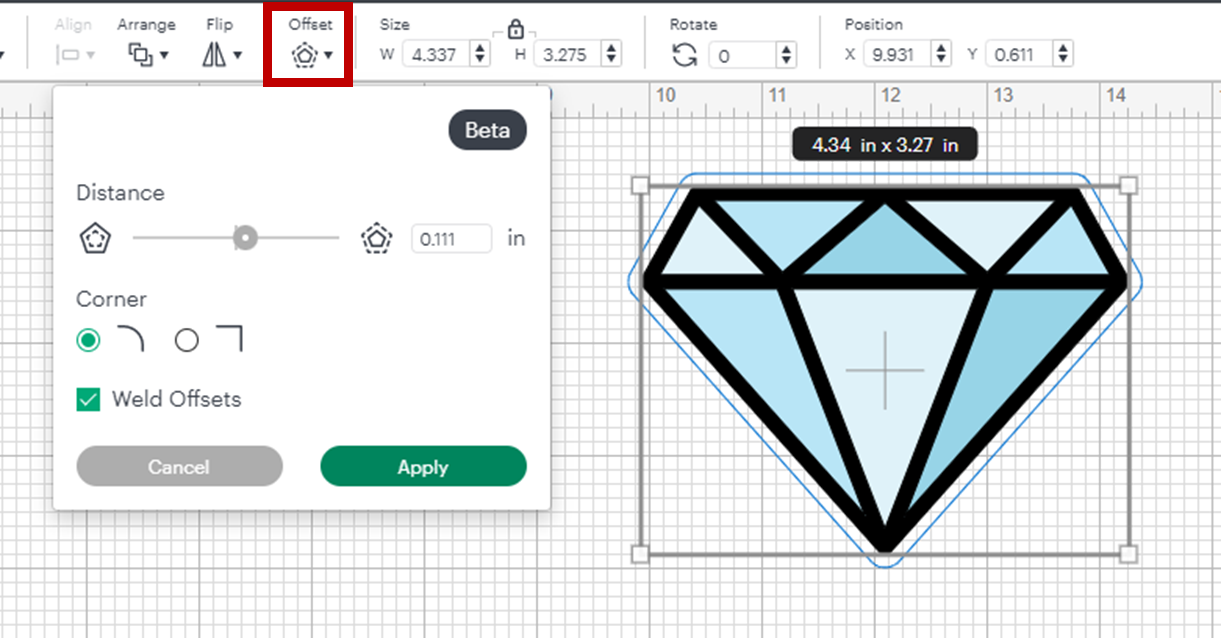 editing with the offset tool