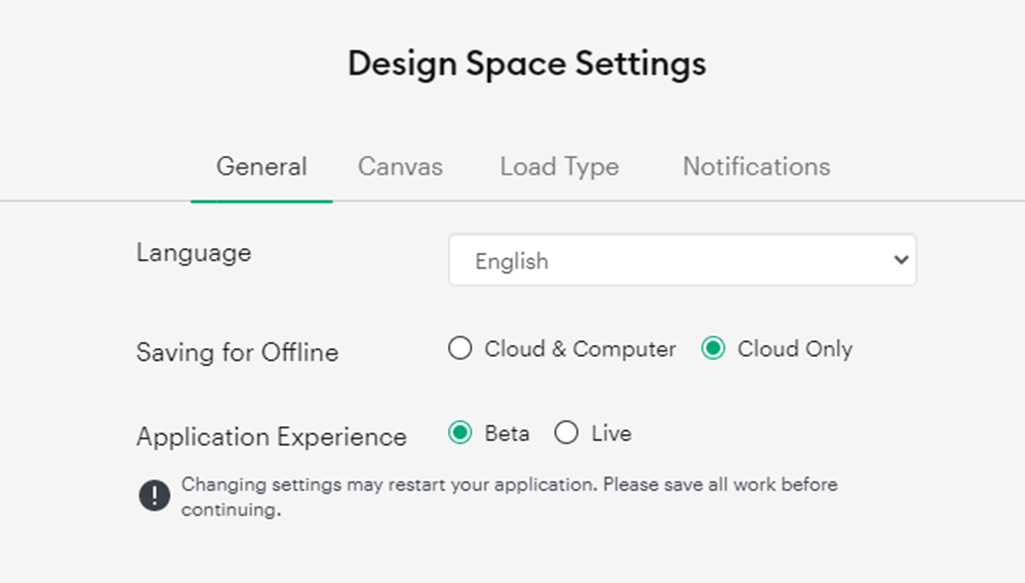 beta cricut design space option