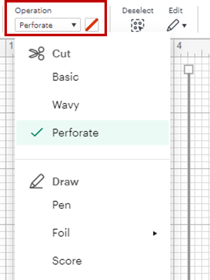 perforation blade settings in cricut