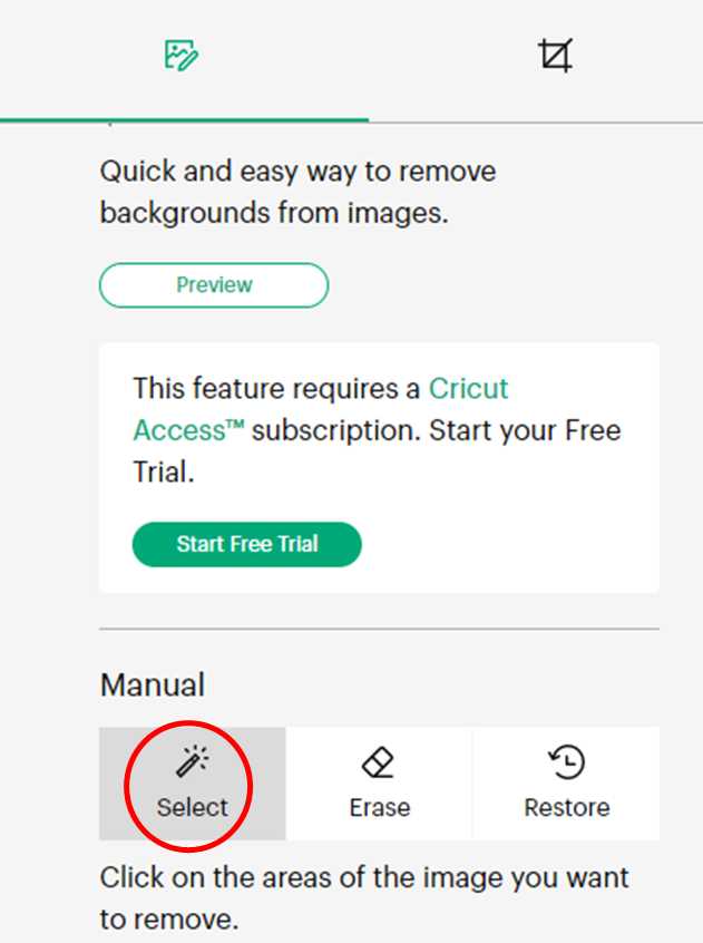 removing the background in cricut