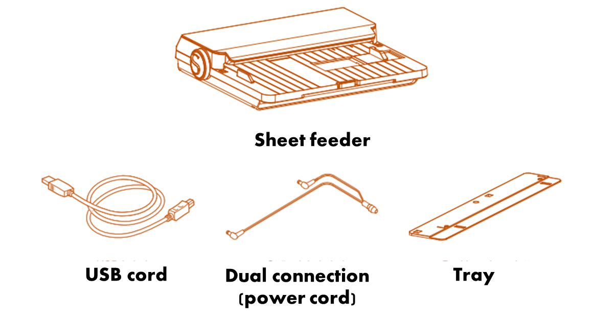 Parts of the sheet feeder from silhouette