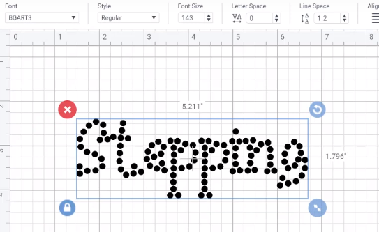 rhienstone text in cricut design space