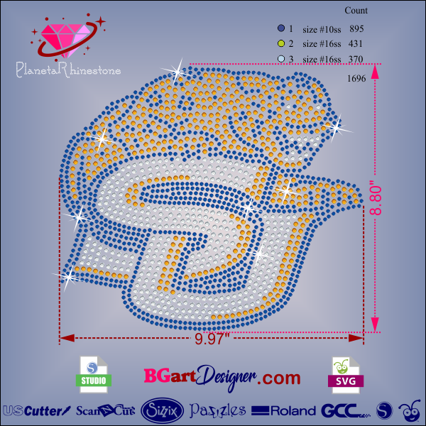 Southern Jaguars Logo- rhinestone template - NCAA