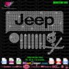jeep ninja logo outline grill rhinestone svg cricut silhouette, jeep grill bling transfer