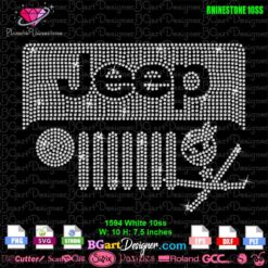 jeep ninja logo outline grill rhinestone svg cricut silhouette, jeep grill bling transfer