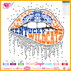 Kentucky Wildcats UK dripping lips svg cricut silhouette, Kentucky wildcats logo mascot svg layered, wildcats logo vector download cricut silhouette