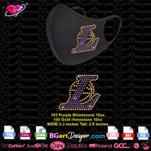 los angeles lakers mask rhinestone logo vector svg cut file for cricut silhouette