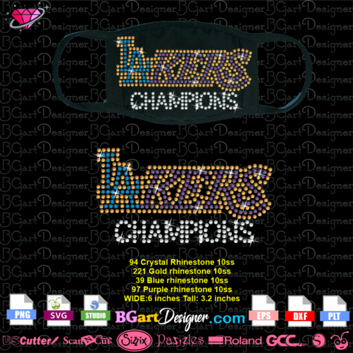 lakers champions face mask rhinestone svg cricut silhouette, lakers mask bling download, los angeles lakers rhinestone mask