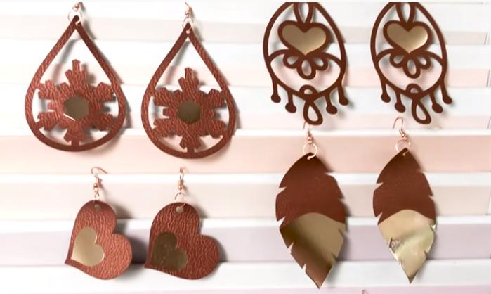 Faux leather earrings