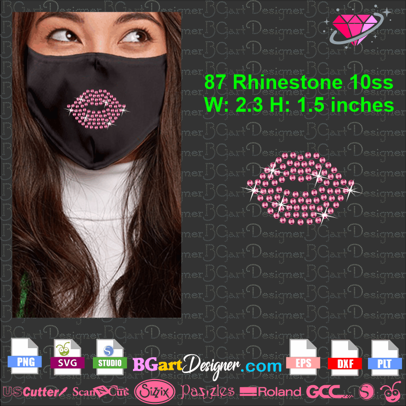 Download Free Rhinestone Lips Face Mask Download Svg Png Files