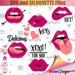Lips svg bundle, Lips SVG Lip Svg Kiss svg Monogram Makeup Decal Digital Download Silhouette Png Eps Dxf Ai Vinyl Cut File Clipart Vector Party Decor
