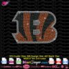 Cincinnati Bengals letter B rhinestone svg cricut silhouette, Cincinnati Bengals logo digital rhinestone template