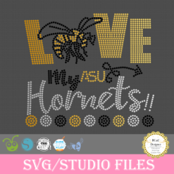 love my asu hornets, rhinestone template, svg, cut file, cricut