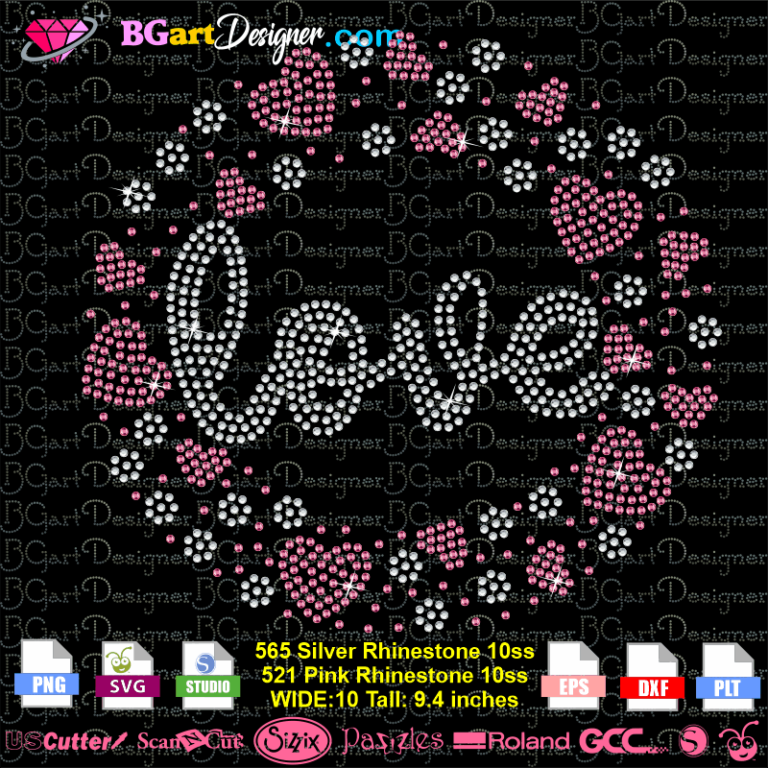 lllᐅLove Heart Circle Rhinestone - best rhinestone files