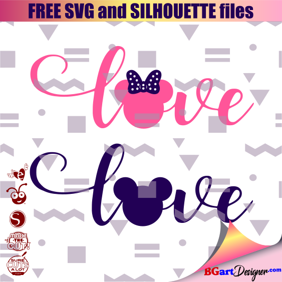 Download Love Mickey And Minnie Mouse Free Svg Bgartdesigner Free Svg PSD Mockup Templates