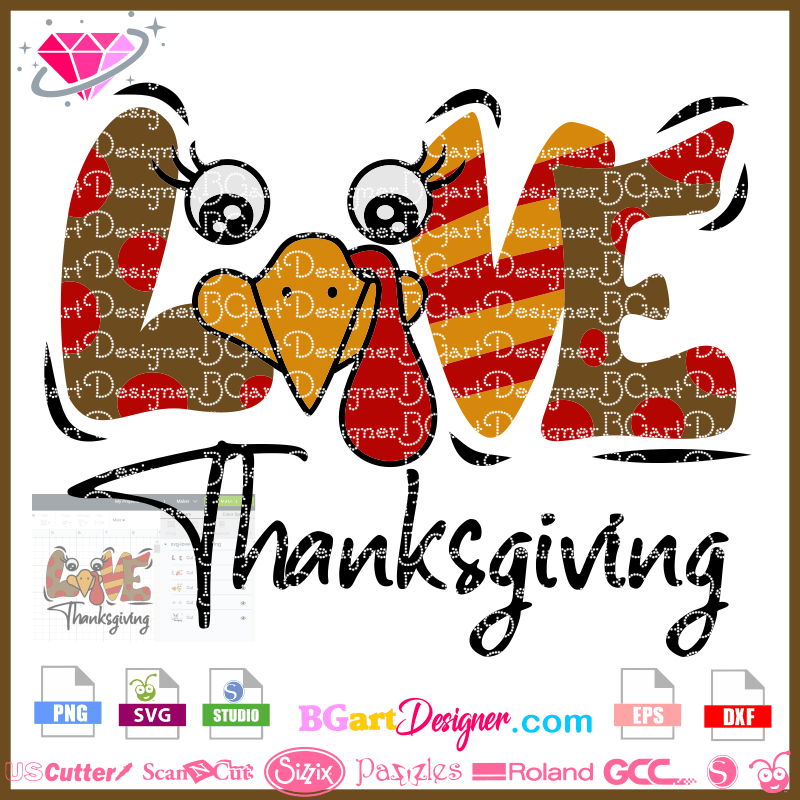 Download Lllá…love Turkey Thanksgiving Svg Cricut Cameo Christmas