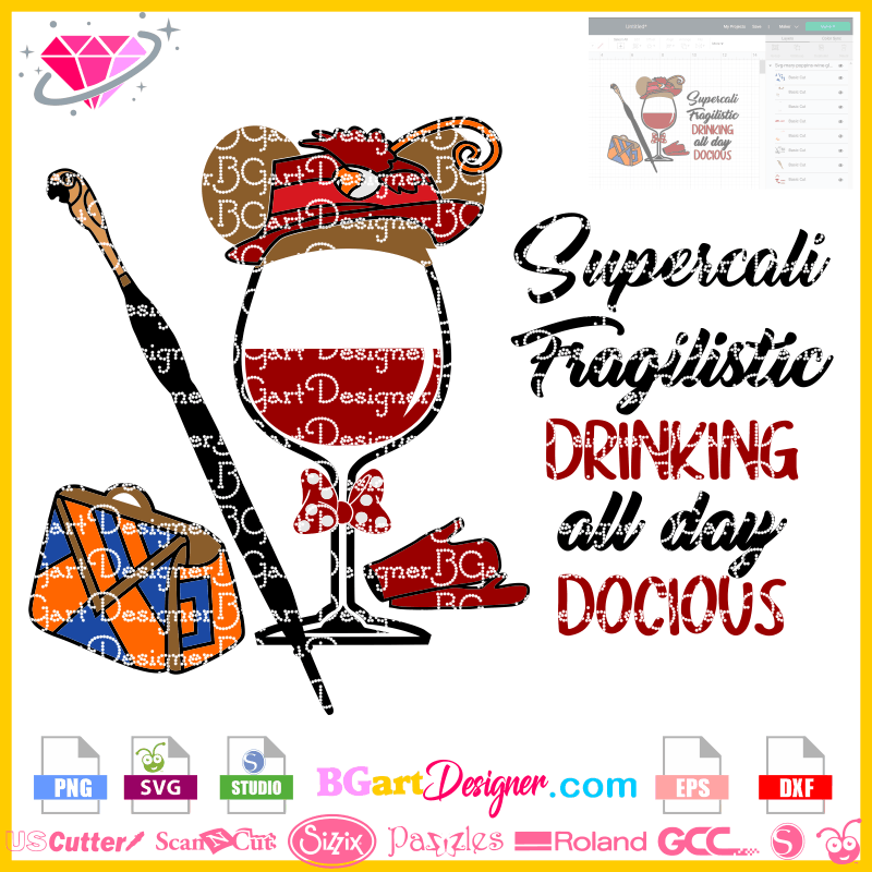 Download Lllá…mary Poppins Wine Glass Svg Disney Bestseller Vinyl File Cricut