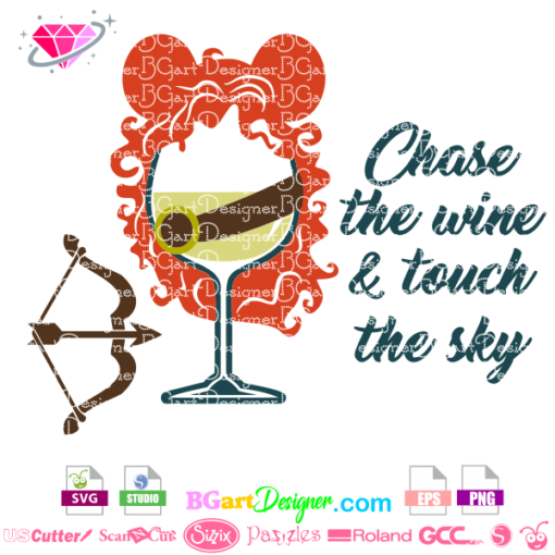 merida princess disney inspired wine glass svg, Merida Princess Quote, svg vector cutting file, cricut, silhouette cameo