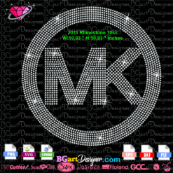 MK rhinestone logo, svg vector cricut file, cutting files, silhouette cameo, hotfix iron on transfer, flocky sheet