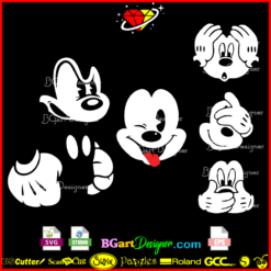 mickey face svg, Winking Mickey Mouse Svg, mickey mouse face black and white svg file for cricut silhouette disney cut files