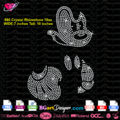 angry mickey rhinestone svg, mickey mad bling silhouette cricut, funny mickey disney swag vector download
