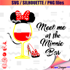 Minnie mouse wine glass svg, Meet me at the minnie bar svg - minnie mouse svg - wine glass svg - disney minnie tshirt - disney drinking svg - mini bar - wine glass