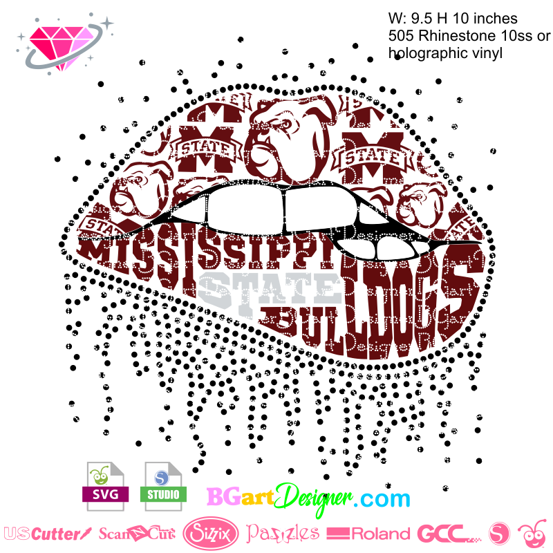 Download Lllá…dripping Lips Mississippi Bulldogs The Best Cut Files Cricut