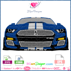 Ford Mustang Shelby GT500 2020 svg vector cut file cricut silhouette, shelby gt500 decal instant download, digital files cutting machine