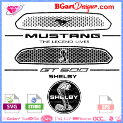 mustang gt500 legend shelby svg vector logo instant download, cut file cricut vinyl, silhouette