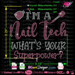 I am a nail tech what is your superpower rhinestone svg design download cricut file, nail tech rhinestone svg cut file silhouette