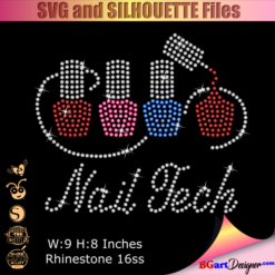 Nail Tech Rhinestone Design, Nail Tech (Technician) Manicurist SVG PNG JPEG Cricut or Silhouette Cut File