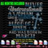 never underestimate a woman covered by the blood of jesus and was born in march april rhinestone svg cricut silhouette, cross digital bling rhinestone svg