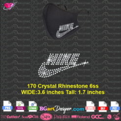 Nike face mask logo rhinestone vg cricut silhouette instant download