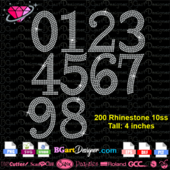 Big numbers fabulous 50 rhinestone svg cricut silhouette bling digital template. download numbers rhinestone iron on transfer