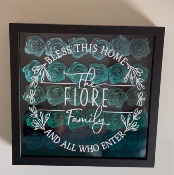 paper flower shadow box with cricut