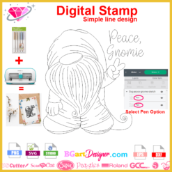 Digital Seal scrapbooking cardmaking peace gnome download, peace gnomie svg cut file, peace gnome sublimation png