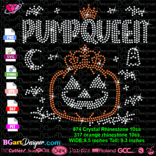 download pumpqueen rhinestone svg, pumpqueen bling cricut silhouette, halloween pumpkin rhinestone bling template, mon star ghost vampire bat mini hotfix ss10