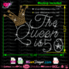 the queen is 50 rhinestone bling svg, queen 50 th birthday svg, vector cricut file, cuttable design, hotfix template, iron on transfer