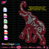 red elephant 16ss delta sigma theta rhinestone svg cricut silhouette, elephant bling digital template
