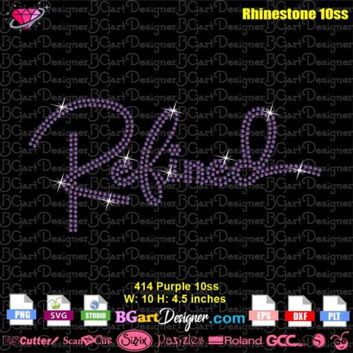 refined bling rhinestone template svg download
