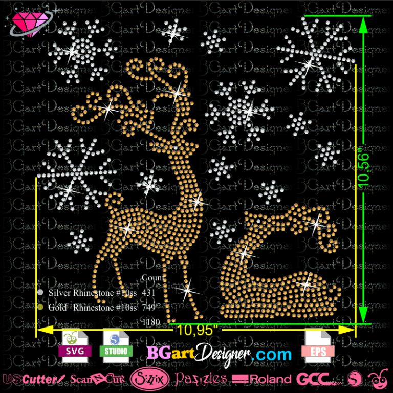 lllᐅReindeer Christmas Rhinestone template best rhinestone template