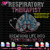 Respiratory Therapist Rhinestone svg cricut silhouette, heart stethoscope rhinestone svg, nurse bling transfer iron on plt svg files