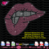 Download Biting lips svg, rhinestone template lips kiss svg, cricut silhouette kiss bling transfer design