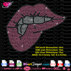 Download Biting lips svg, rhinestone template lips kiss svg, cricut silhouette kiss bling transfer design