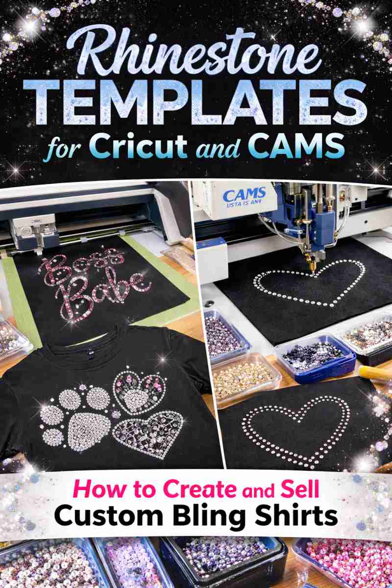 rhinestone templates for Cricut and CAMS machines creating custom bling shirts